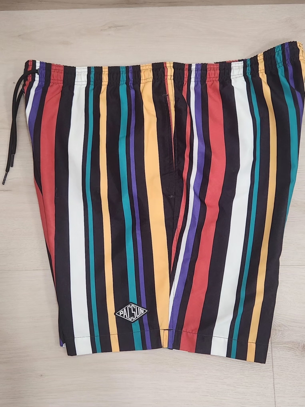 Men's Multicolor Vertical Stripe Swim Shorts
